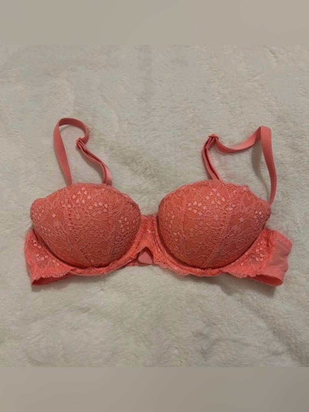 Victoria Secret Pink Coral Lace Push-Up Bra - Women Intimates